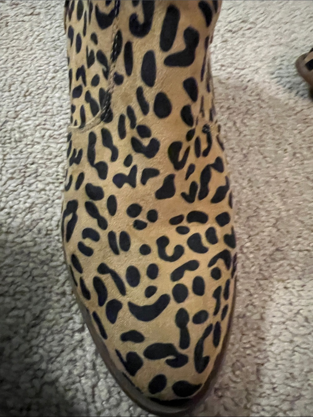 Carlos Santana Leopard Print Ankle Boots - Tan and Black - Picture 12 of 13